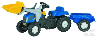 RollyKid New Holland TVT 190 s přívěsem a čelním nakládačem (R02392)