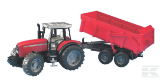 Traktor Massey Ferguson 7480 s přívěsem - Bruder 02045