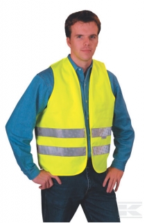 Výstražná vesta, žlutá, směsná tkanina (46200)