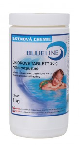 Rychlorozpustné chlorové tablety 20g, 1kg, Blue Line (504601)