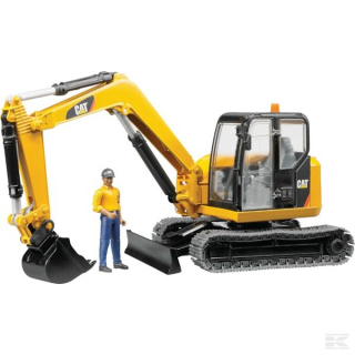 Pásový minibagr Caterpillar s figurkou stavebního dělníka Bruder 02466